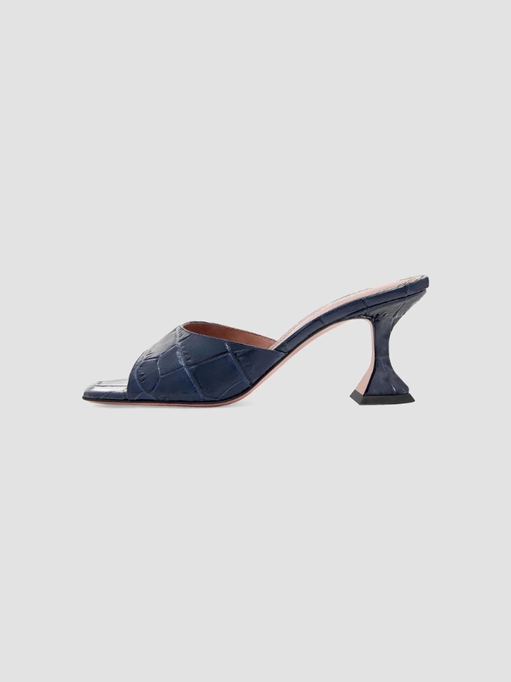 Brand-new Amina Muaddi Lupita 70MM Croc-Embossed Leather Shoes